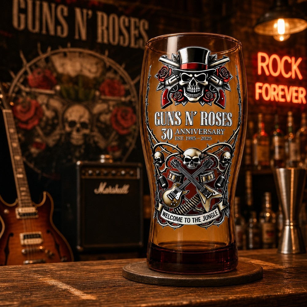 Vintage Collectible Glass - Guns N' Roses Gedenk-Bierkrug 15oz Vintage