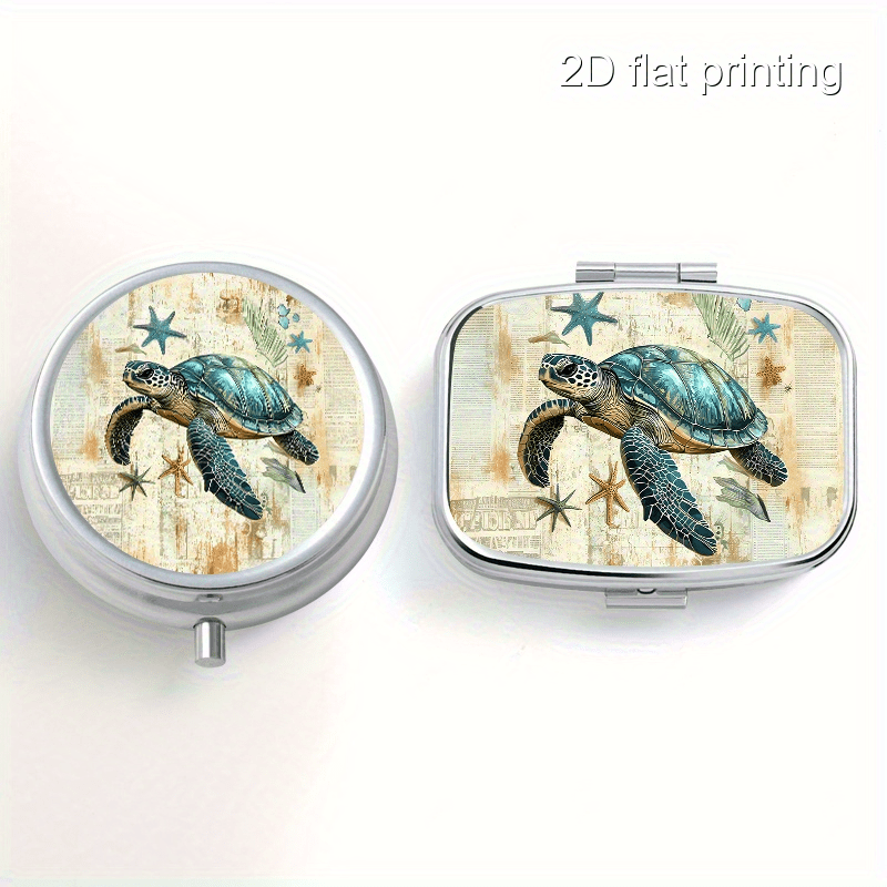 Vintage Collectible Stores - Vintage-Pillendosen-Set mit Schildkrötenmuster (2 Stück), jeweils