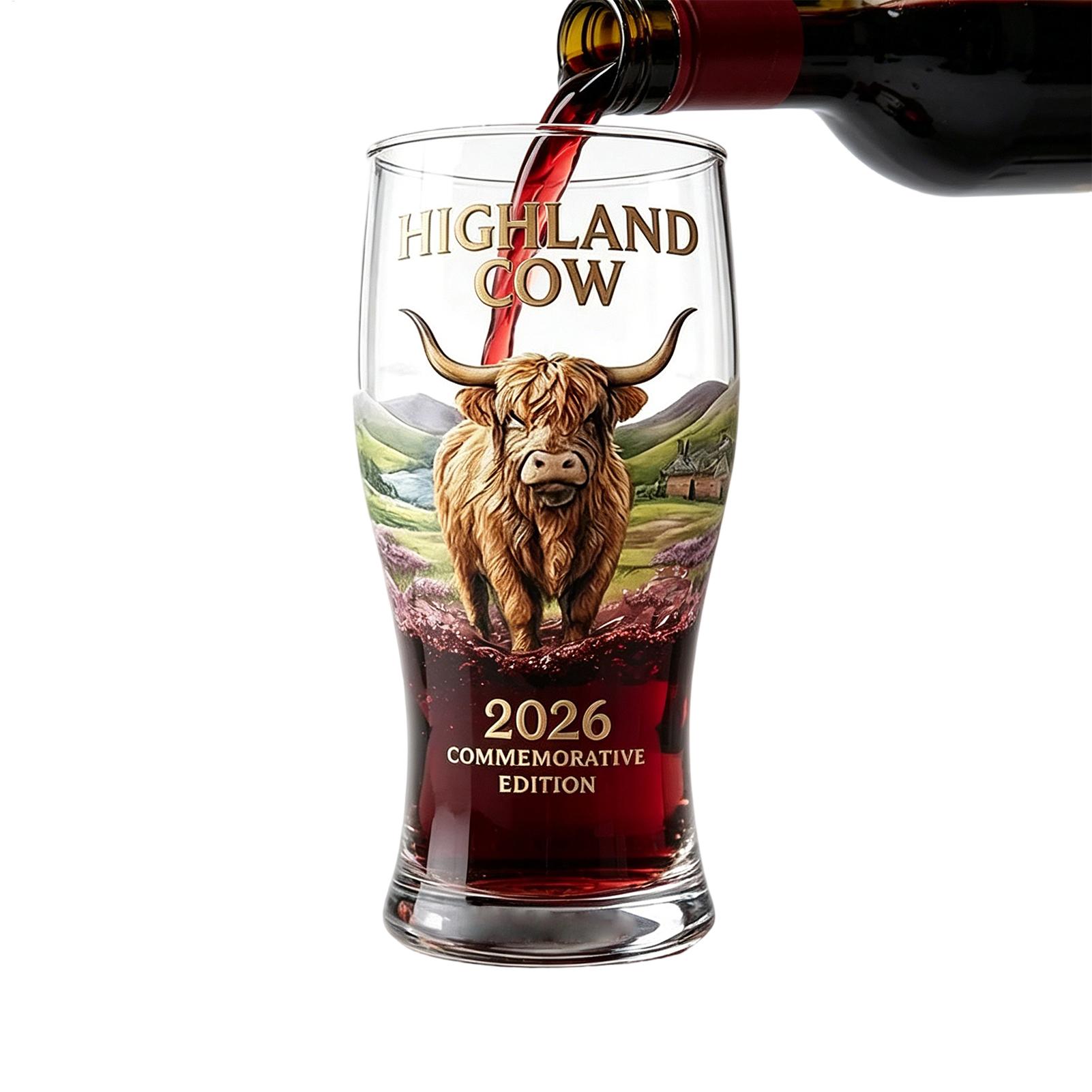 Vintage Collectible Glass - Whiskey-Glas mit Kuh-Motiv, Vintage-Gedenk-Trinkglas, Sammlerstück für