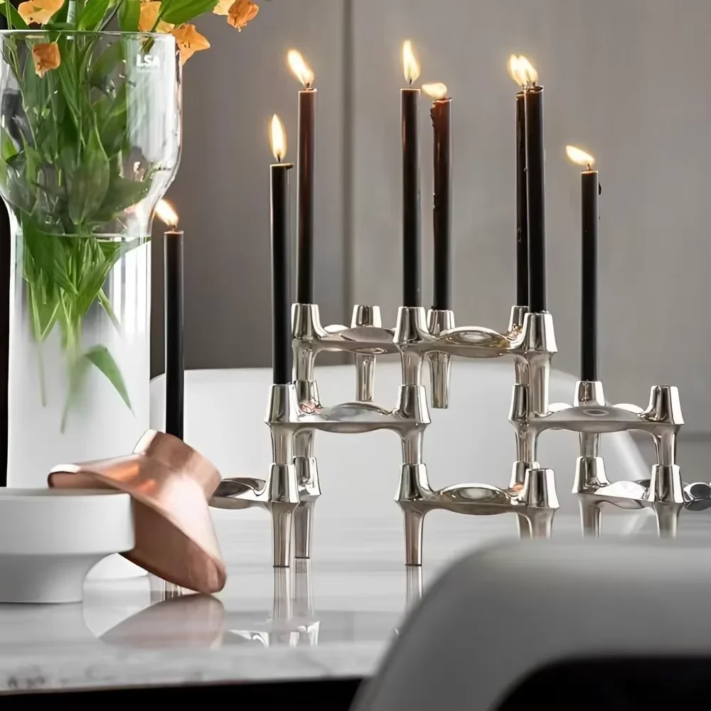 Collectible Vintage Matches - Vintage Kerzenständer-Set, Kleiner Nordischer Metall-Kerzenhalter für
