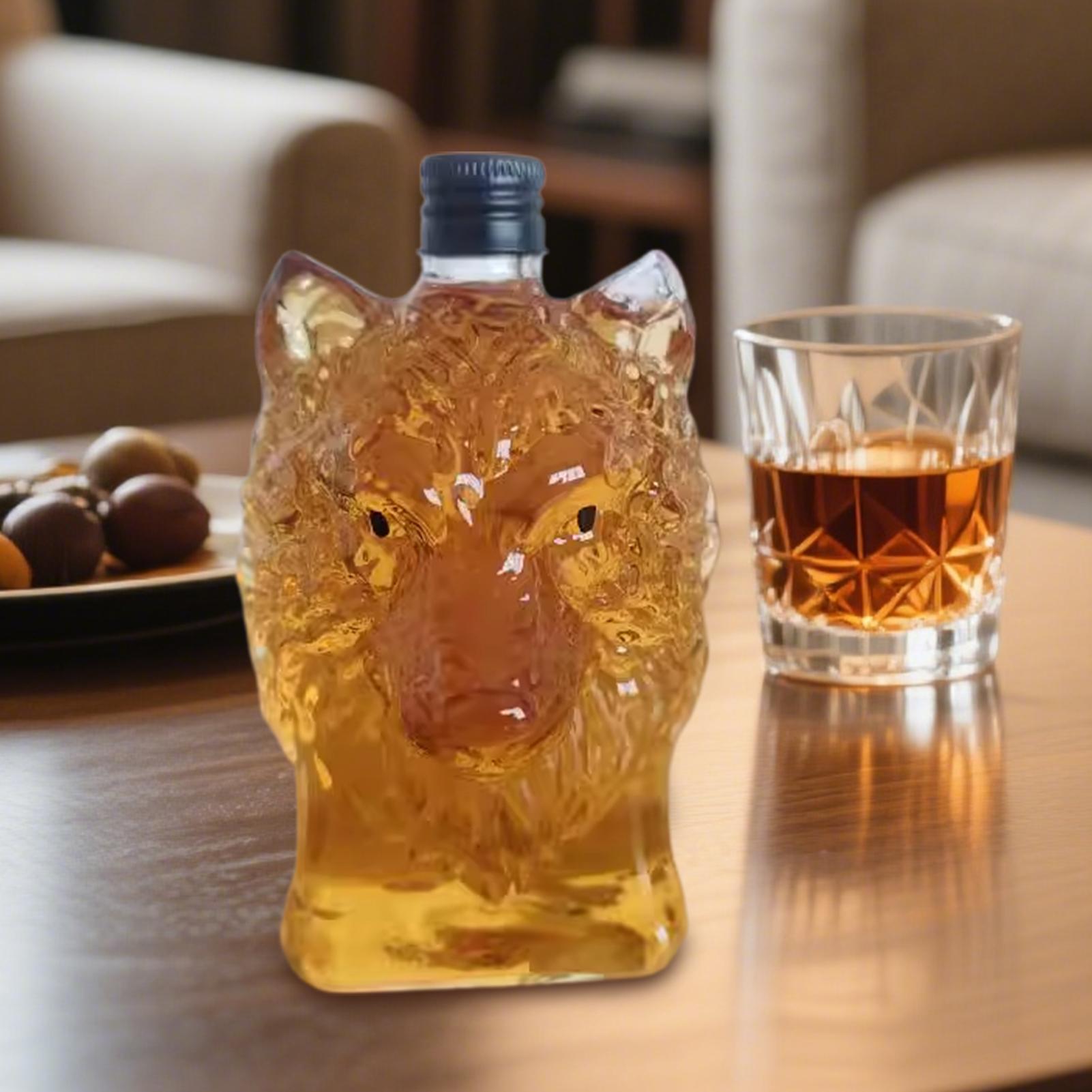 Whiskey-Flasche in Wolf-Form,  – Vintage Collectible Glass Bewertung und Preis